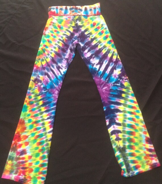 Psychedelic Yoga Pants Sz Small by PsychedelicTieDyes on Etsy