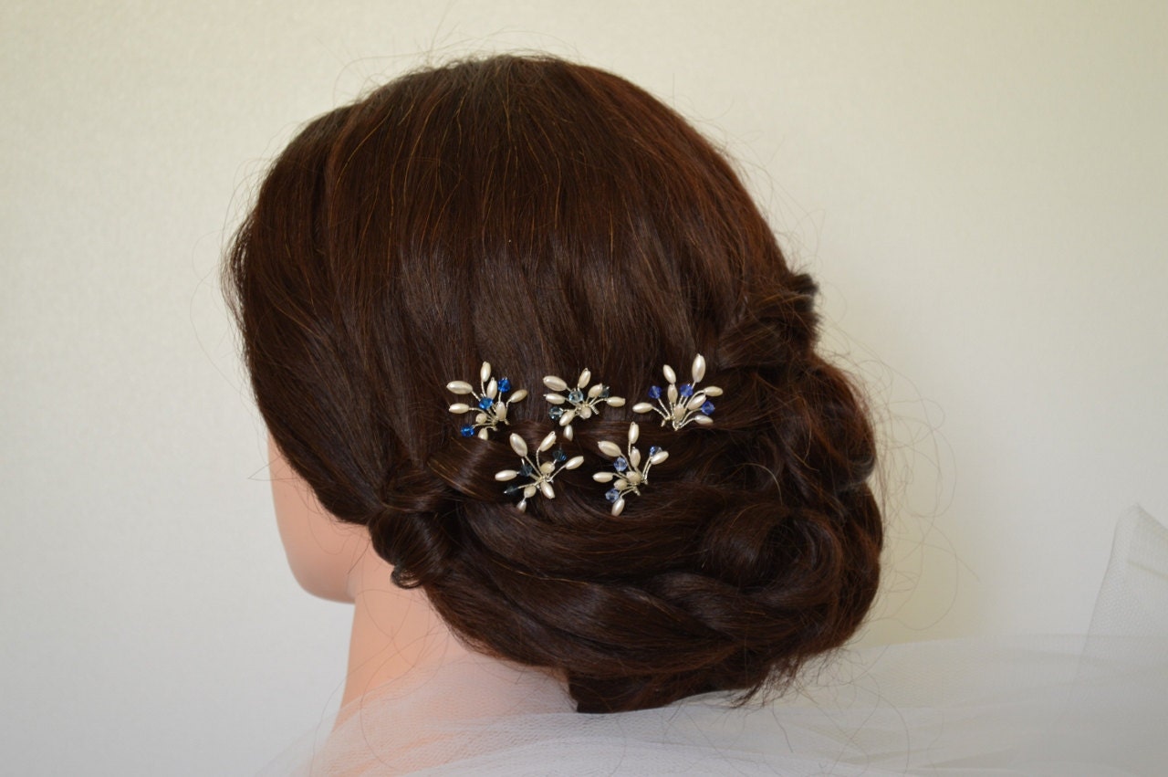 1. Blue Crystal Hair Pins for Prom - wide 4