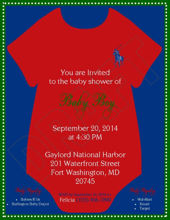 Polo Baby Shower Invitations 8