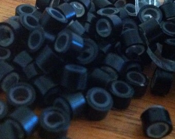 100 black silicone lined micro link crimp rings