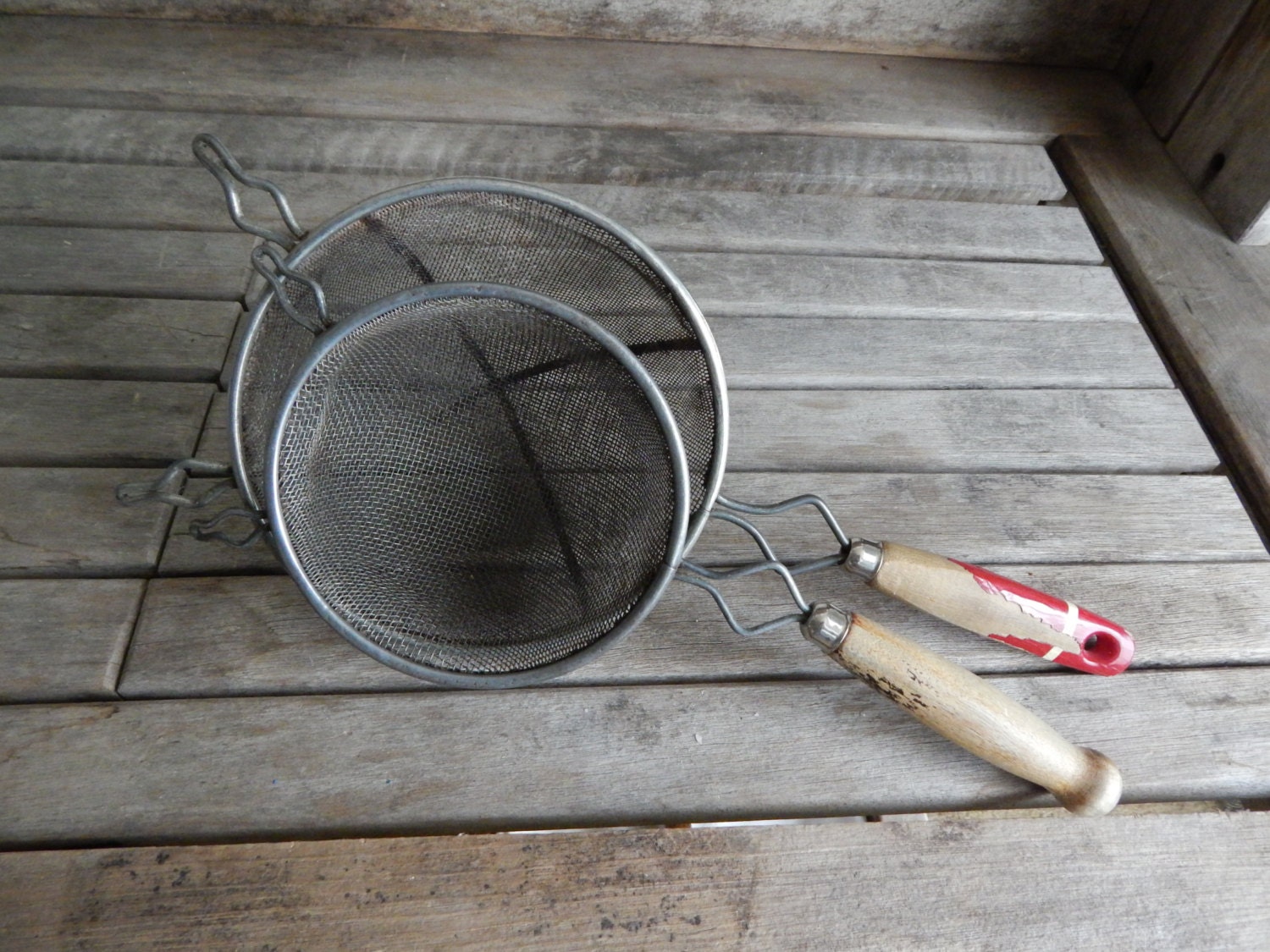 Pair of Vintage Hand Held Strainers