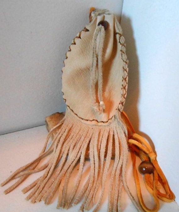 Medicine Bag with Fringe Medicine Pouch Handmade Powwow