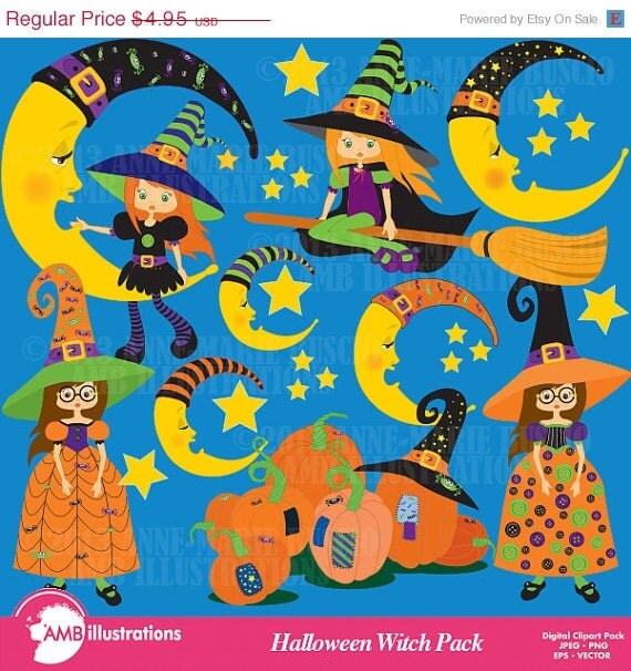 80% OFF Halloween clipart, witch clipart, commercial use, vector graphics, digital clip art, digital images - AMB-216 Il_570xn