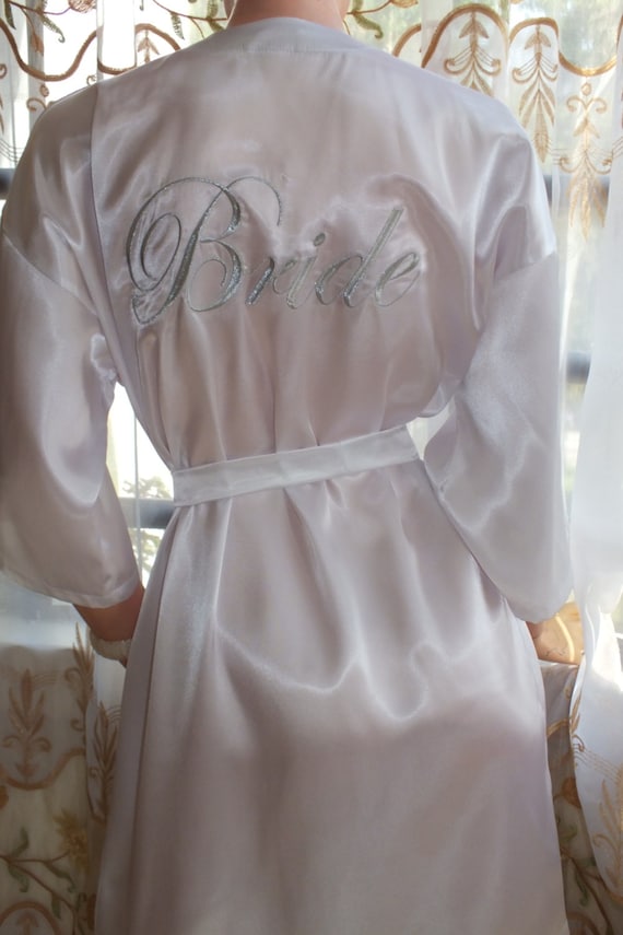 Items similar to Bridal robe with 1metallic silver-gold embroidery ...