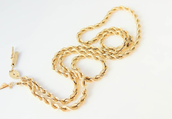 14k Rope Chain Necklace Silk GOLD Genuine