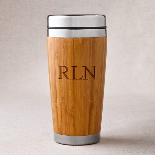 Personalized Bamboo Coffee Mug Travel Mug Hot Cold Tumbler