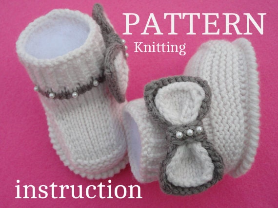 Items similar to Knitting P A T T E R N Baby Booties Baby Shoes Knitted Baby ...