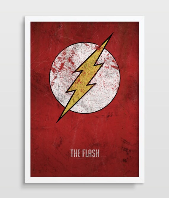 The Flash Poster Superheroes Superhero Wall Art Distressed