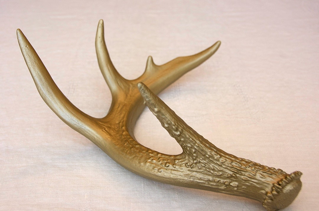 Painted Deer Antler // Solid Gold by modcheek on Etsy