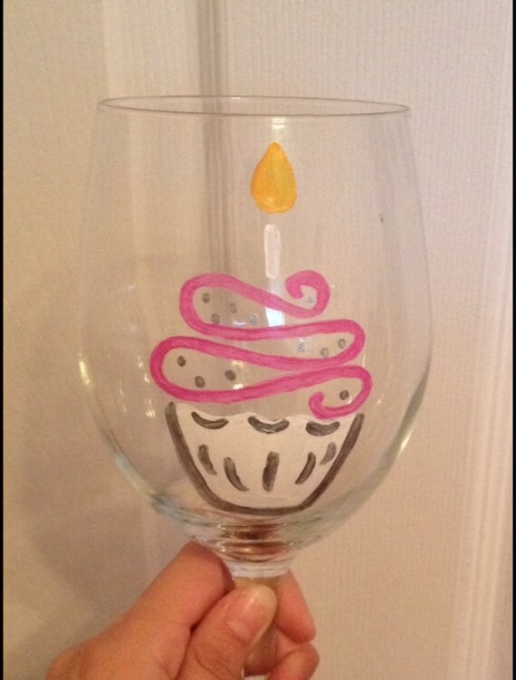 Birthday Cupcake wine glass by SassySipsByMarissa on Etsy