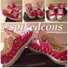 Red low converse women size 7 gold spikes /leopard tongue