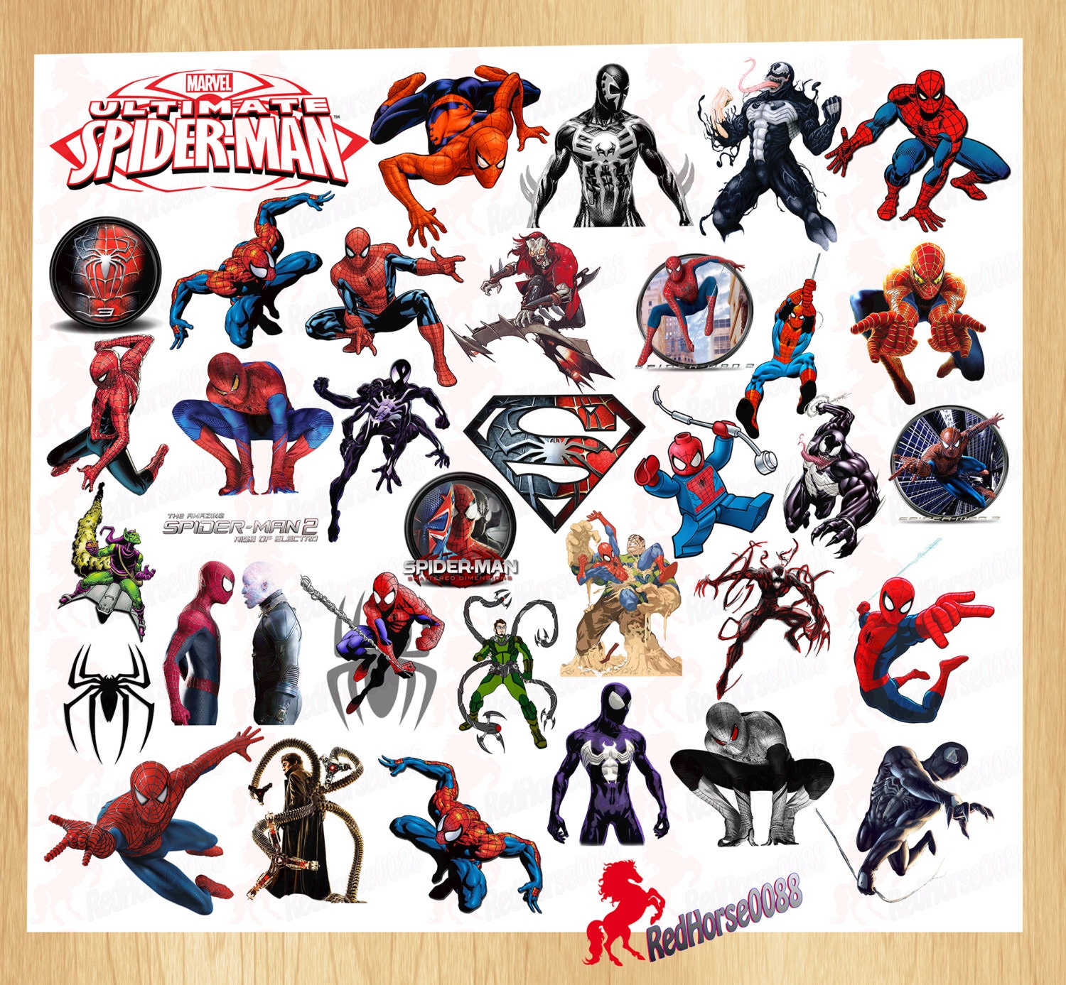 35 Spider-Man Character of PNG Images Clip Art by RedHorse0088