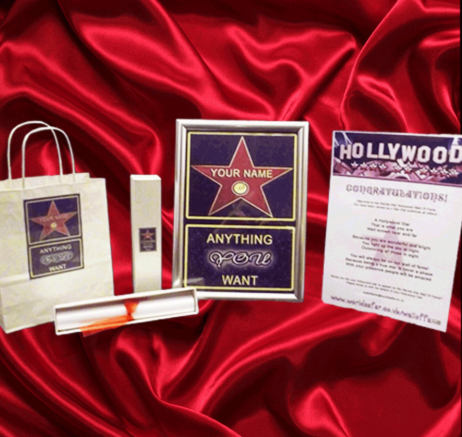 PERSONALISED HOLLYWOOD STAR gift set