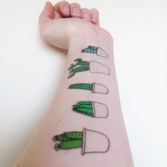 Cute Cactus Temporary Tattoos