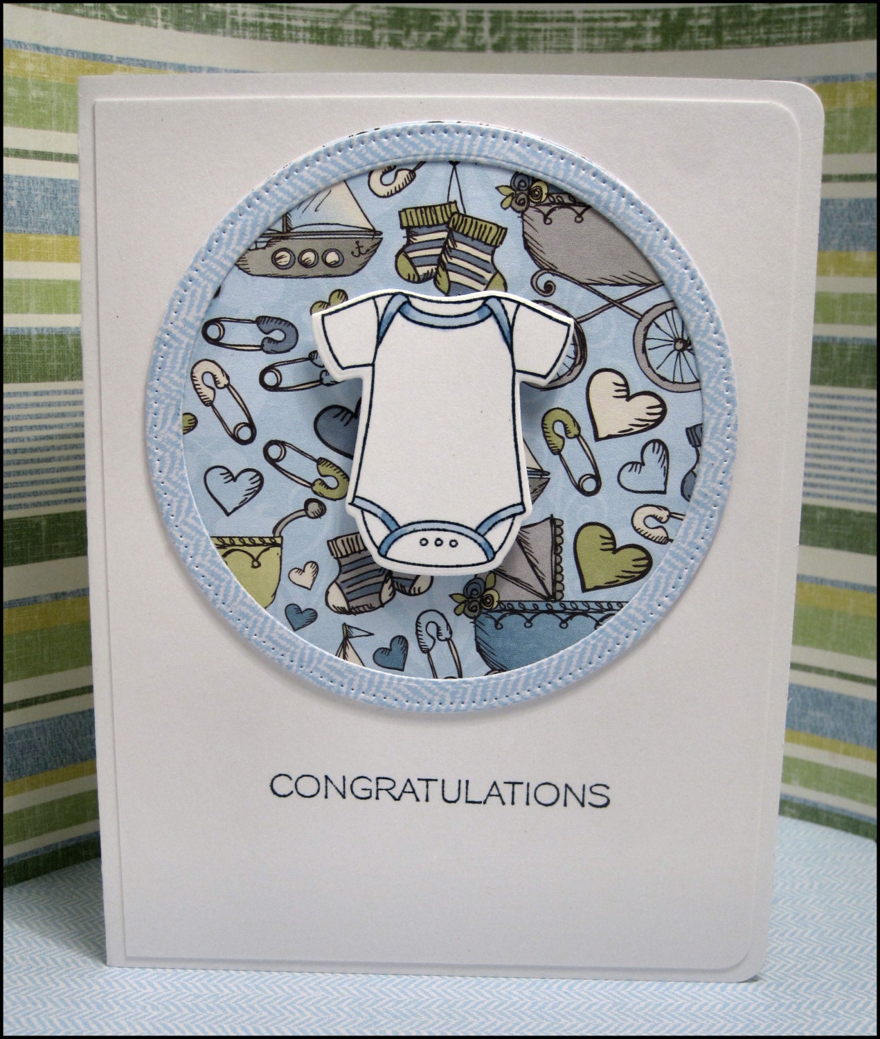 Handmade Baby Card New Baby Card Baby Congratulations Card