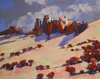 Areni Mountain Original oil Painting Impressionism One of a Kind Gallery quality