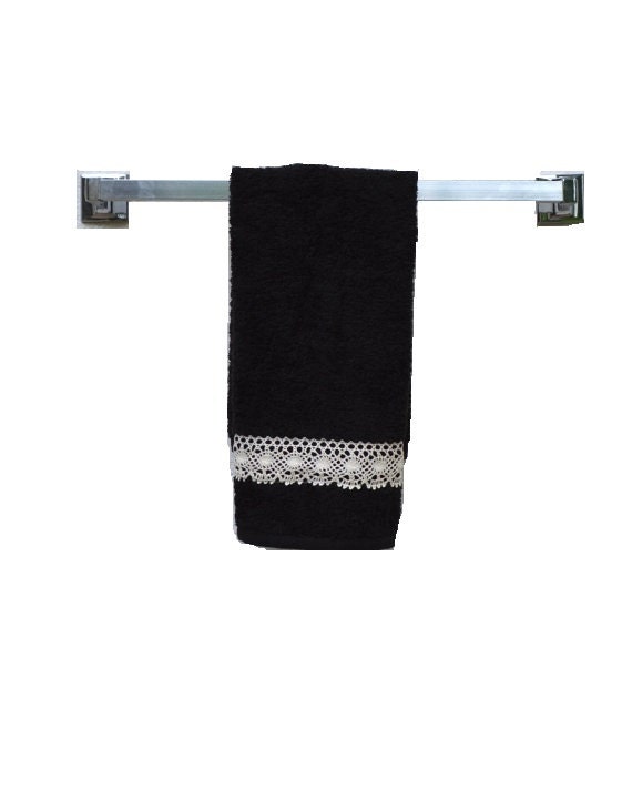 Black Hand Towel Black Bath Towel Bathroom Towel by