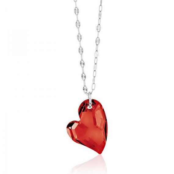 Swarovski Crystal Heart Large Uneven Red Pink by GetDiamondsDirect