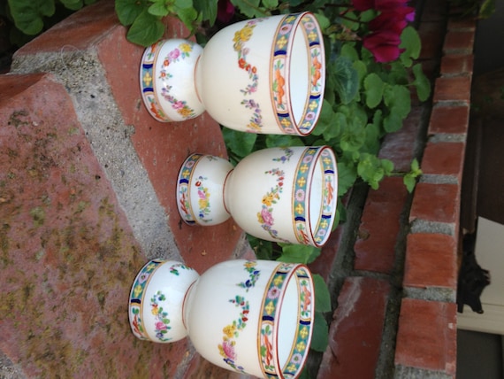 Vintage Minton Egg Cups Set Of Three Rose Pattern