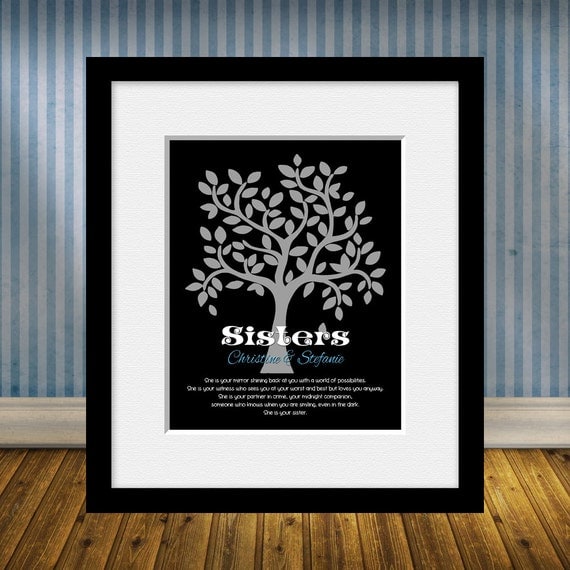 Sisters Gift. SISTER Wedding Gift Wall Art, Bridesmaid Gift, Maid of ...