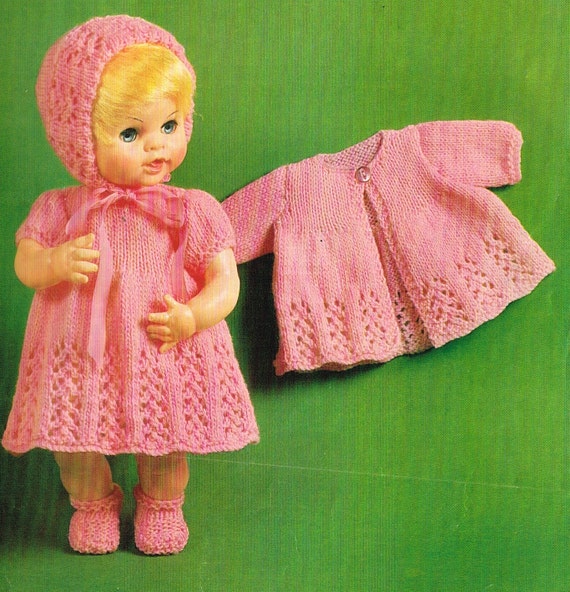 Dolls clothes knitting pattern for 14 & 16 doll.