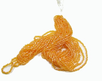 3 Cut. Czech Seed Beads. Size 9, 1 Hank, Orange