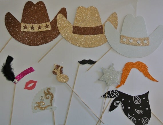 Western photo booth props Cowboy Photo Booth Props Sams Mustache Saloon girl Little ponly Badge Il_570xn