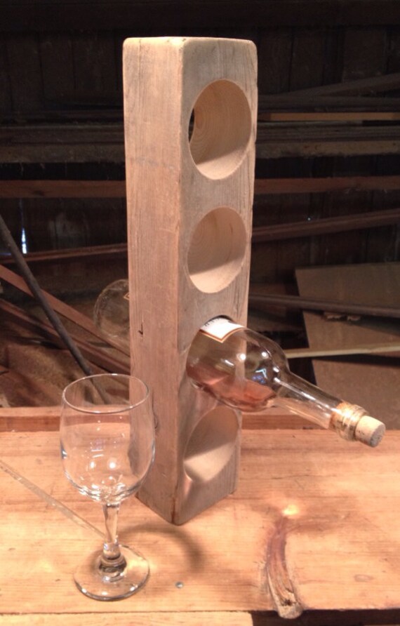 Items similar to Reclaimed Wood Wine Bottle Holder / Wine Rack (4