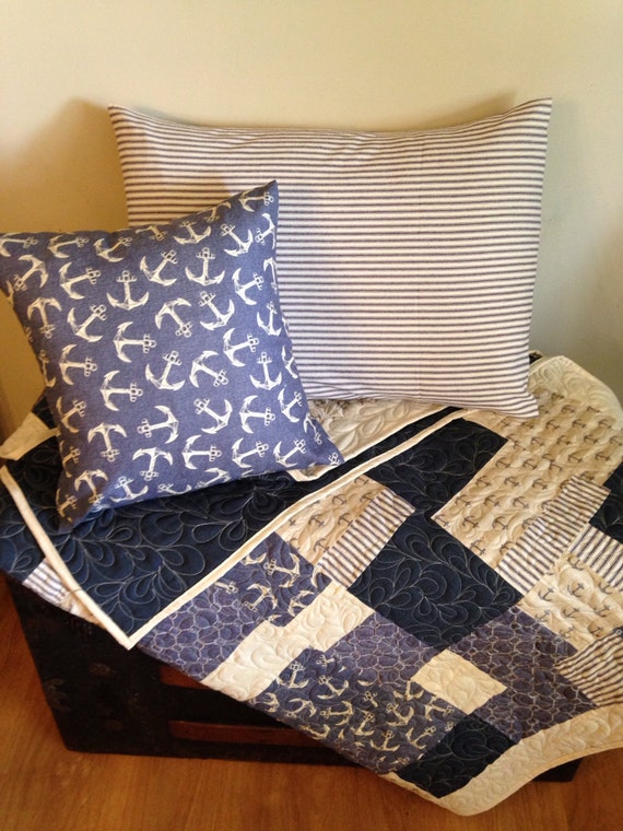 Anchors aweigh quilt set by BackRoadOriginals on Etsy