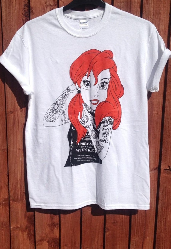 Unisex Customised Ariel Little Mermaid T Shirt Hipster Grunge