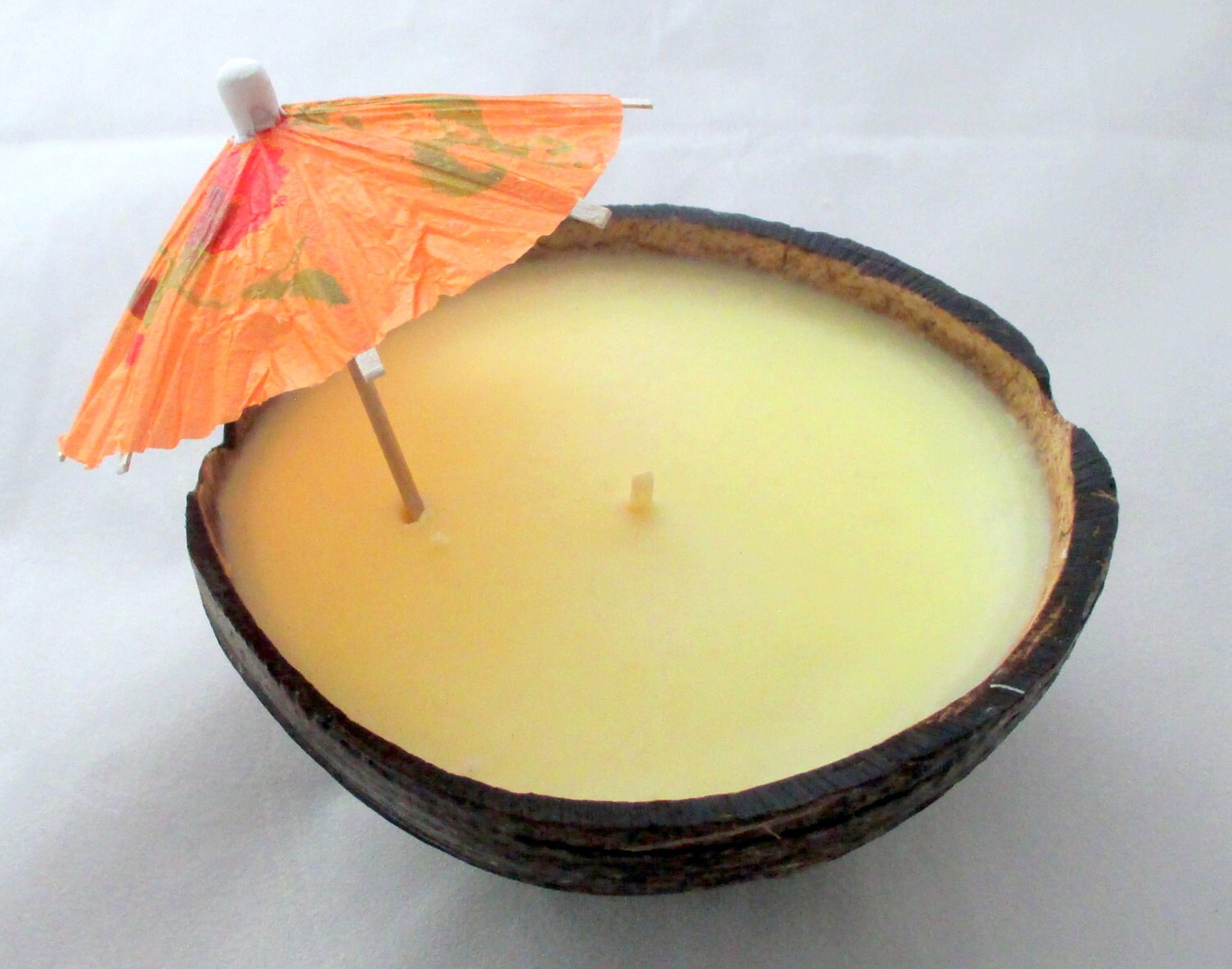 Coconut candle tropical candle coconut shell hawaiian luau