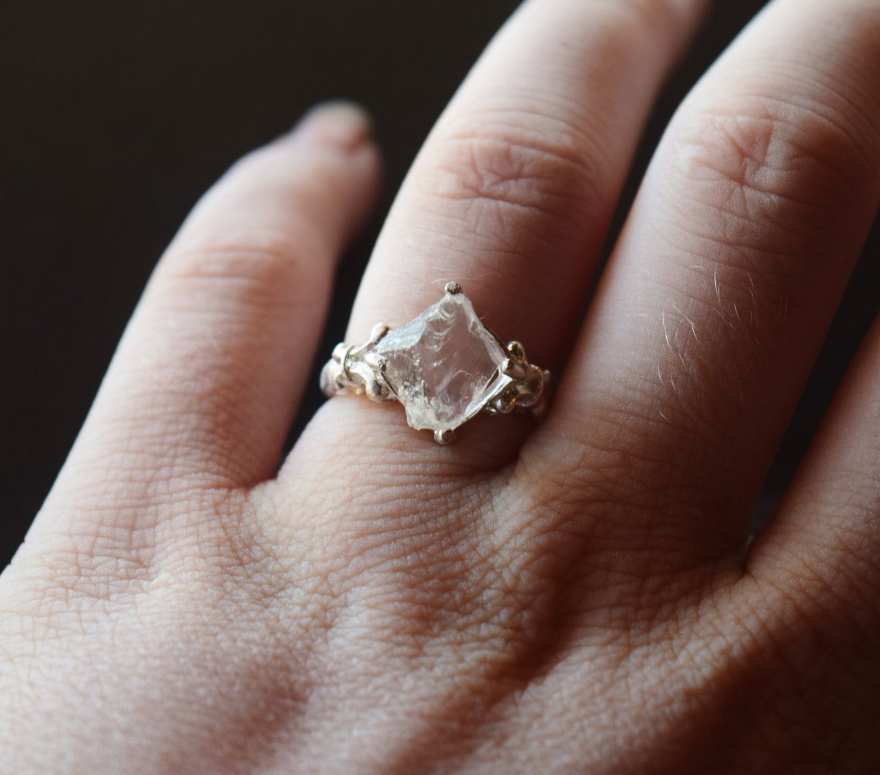 Raw Diamond Engagement Ring Rough Natural and Uncut by Avello