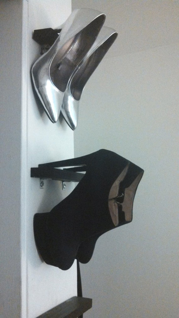Items similar to Chic Wall Mounted Women's Shoe Rack on Etsy