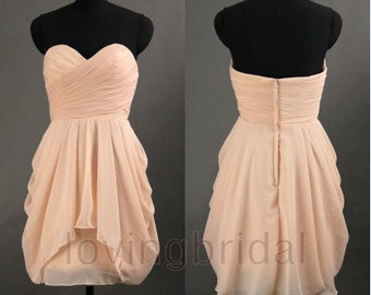 2014 Short Prom dress Simple Cheapest Sweetheart /chiffon/short prom ...