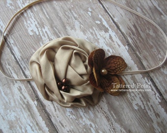 Brown headband, tan headband, beige headband, Fall headband, Thanksgiving headband, baby's thanksgiving
