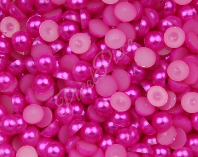 Pink Half Pearl Gems Flat Back Face Art Nail Art Scrapbook Phone Decoration Cabochon 2mm 3mm 4mm 5mm 6mm 8MM