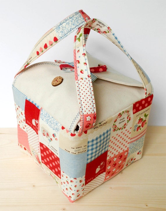 Bolsa de bento artesanal almuerzo patchwork japonés patrón Adesivo De Unhas Para Formatura ~ Bolsa de bento artesanal almuerzo patchwork japonés patrón
