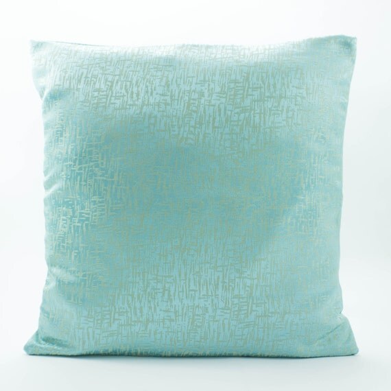 Euro Sham 26x26 Aqua Blue Silk Pillow cover made by Fabricasia