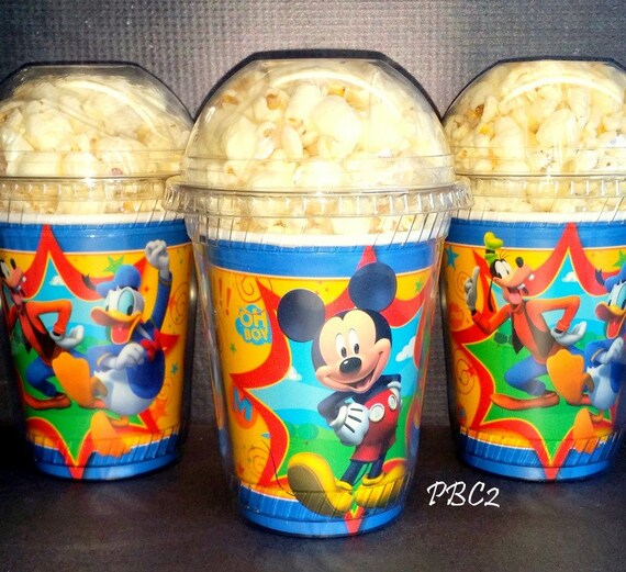 Mickey Mouse Birthday Party Popcorn Boxes with dome lid