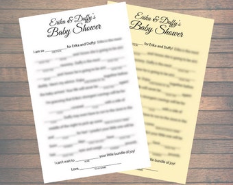 Baby Shower Game Mad Libs | Custom Printable File