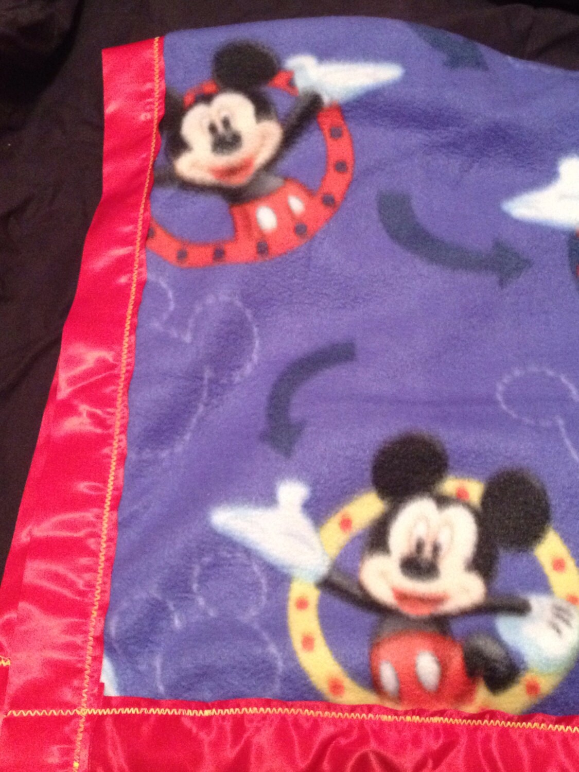 Disney's Mickey Mouse fleece blanket with satin by fairyrose26