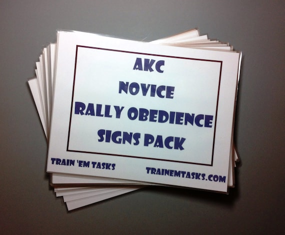 Full Sized AKC Rally Novice Signs with exercise descriptions