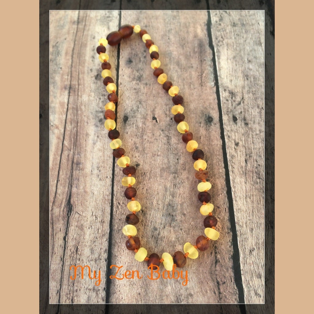 Baby Baltic Amber Necklace RAW Lemon & Cognac