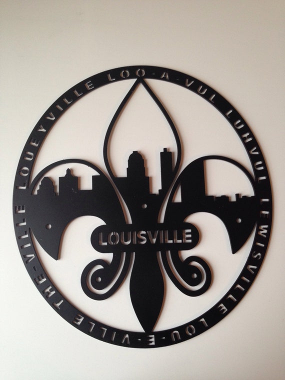 Items similar to 12" FleurDeLis Louisville Skyline With