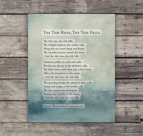 Poetry Print The Tide RisesThe Tide Falls. by Riverwaystudios