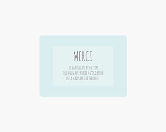 Carte de remerciement "Théophile"
