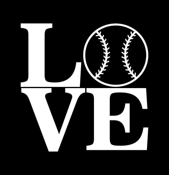 Love Baseball / Softball Decal Vinyl Decal for Car Window