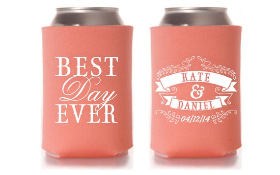 Custom Wedding Koozie - Best Day Ever