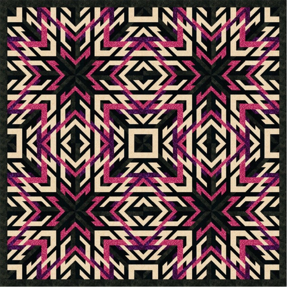 Download WOVEN STAR Quilt PATTERN Quilt Block Pattern Instant Download Paper Pieced Pattern Foundation ...