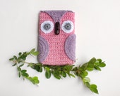 Crochet Pink Owl Phone cozy, Pink iPhone Cozy,gift for birthday, crochet phone case, iPhone Gadget Case Crochet Pink Owl Phone cozy, Pink iPhone Cozy,gift for birthday, crochet phone case, iPhone Gadget Case